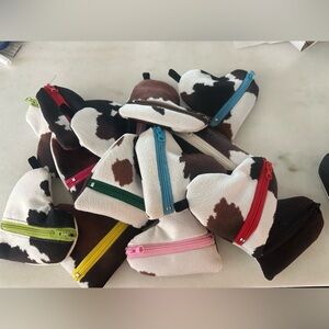 Cow Print Coin Pouch with choice of Zipper
